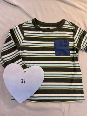 Tea Collection - Striped Kids Shirt with Blue Pocket